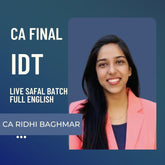 CA Final IDT | Full English Safal Batch by CA Ridhi Baghmar | For Jan 26 & May 26 Exams